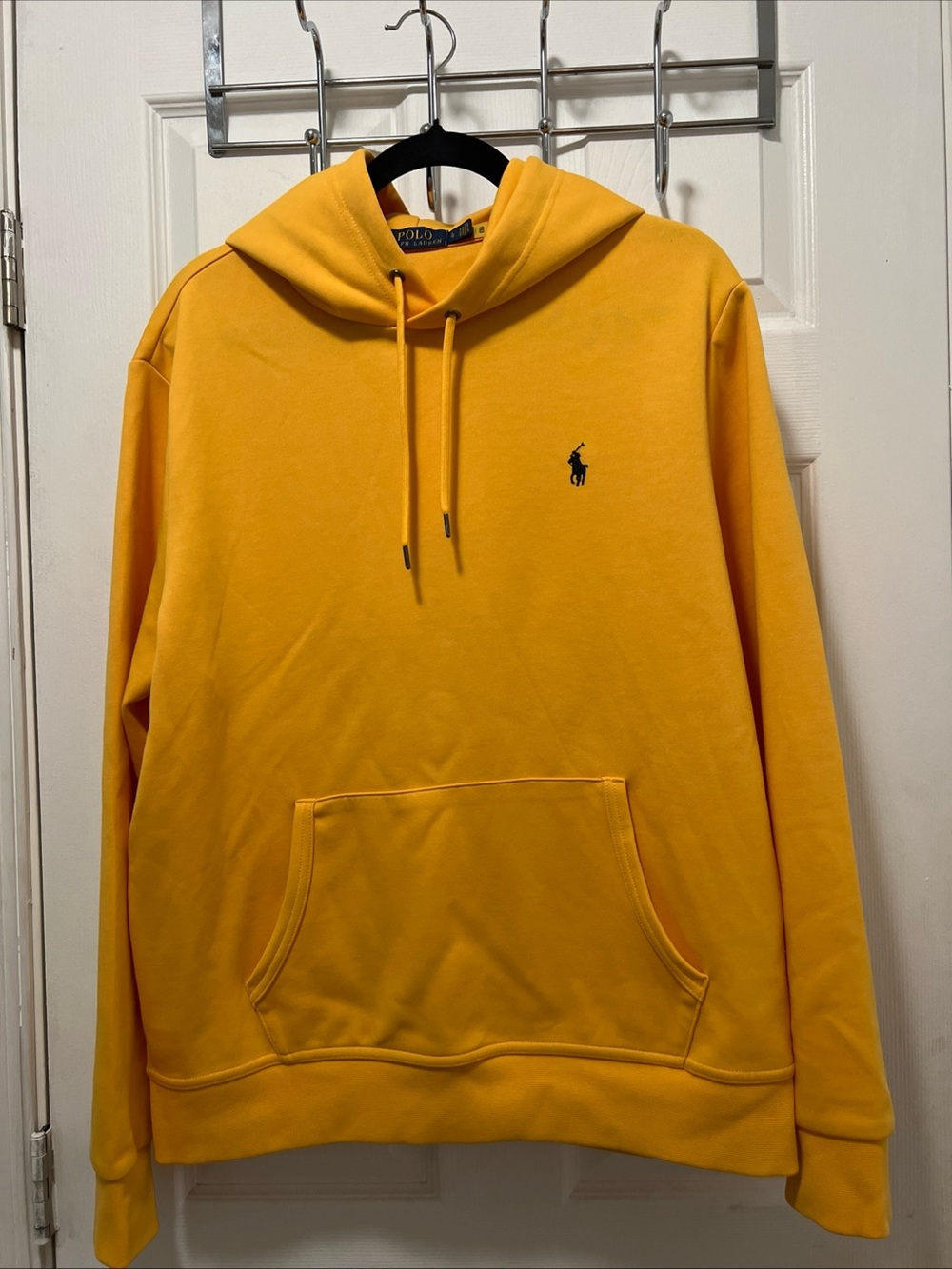 Mens Polo Ralph Lauren Pullover Hoodie Jacket Yellow/ Gold Pony Logo Size Large